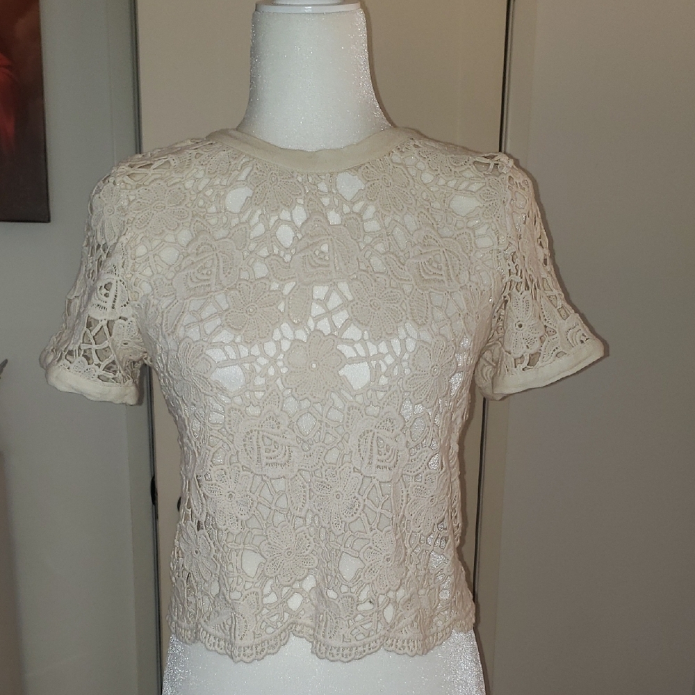 Ambiance Cream Lace Blouse